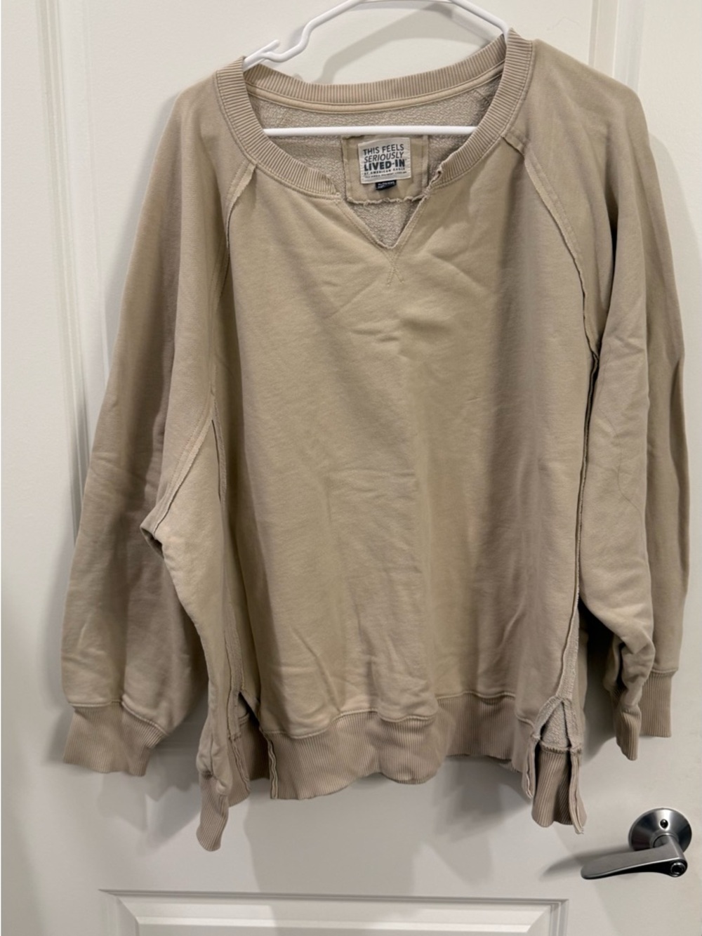 Aerie Beige Crewneck Sweatshirt